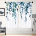 thumbnail image 3 of Eucalyptus Navy Blue Leaves Curtains, Botanical Flower Window Curtains 42x63 Inch for Bedroom Living Room Decor, Floral Plant Herb Window Drapes Treatment Draperies Fabric (2 Panels, 3 of 6