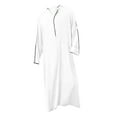 thumbnail image 3 of Oplxuo Kurta Men Long Sleeve Kaftan Thobe Muslim Men Thobe Big and Tall Kaftan Men Thobe with Pocket, 3 of 4