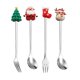 thumbnail image 2 of Juego de cucharas y tenedores navideños, vajilla reutilizable, tenedores de repostería y cucharas de té. Plata 4 Piezas, 2 of 8