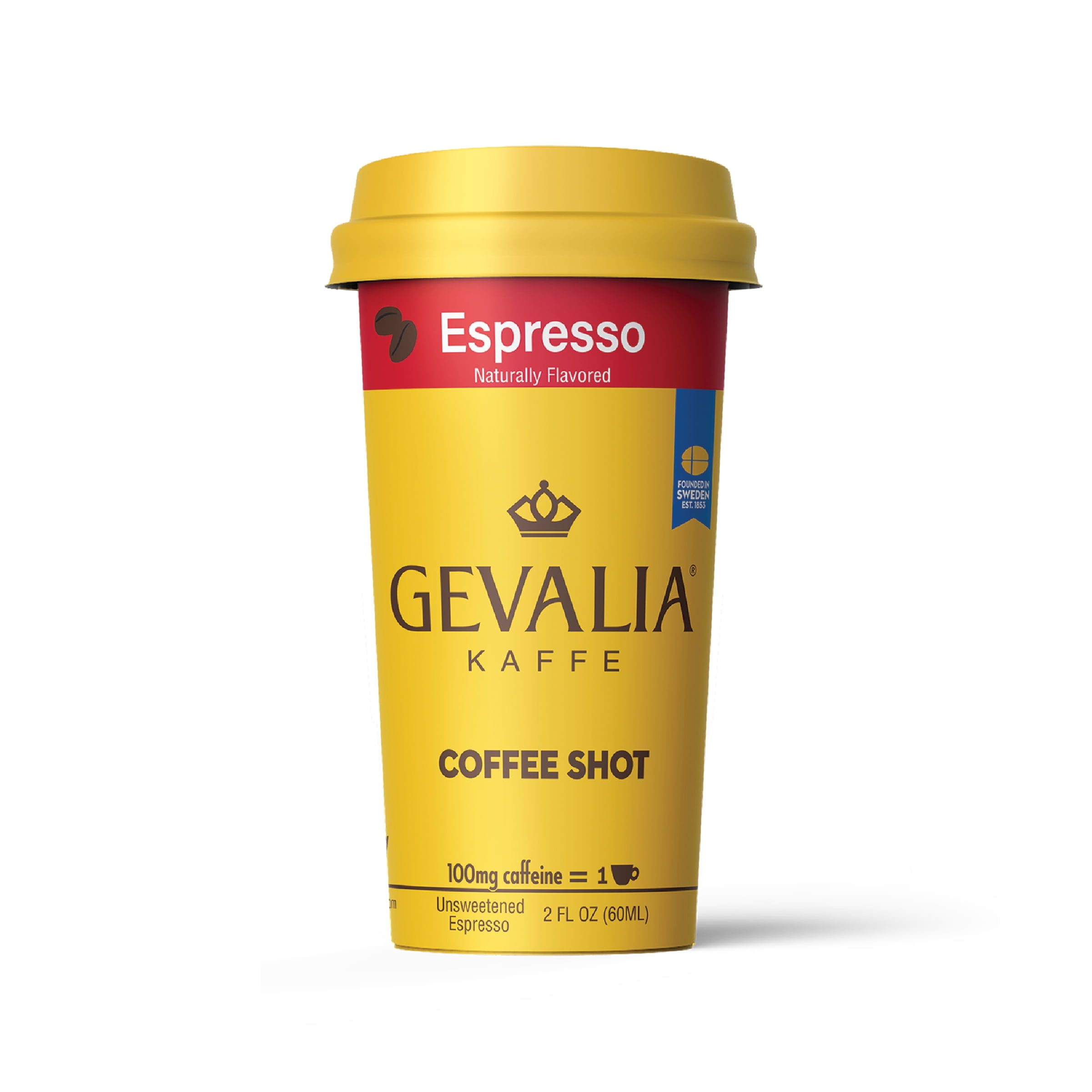 Gevalia Coffee Shots 100mg Caffeine, Espresso, Premium coffee energy