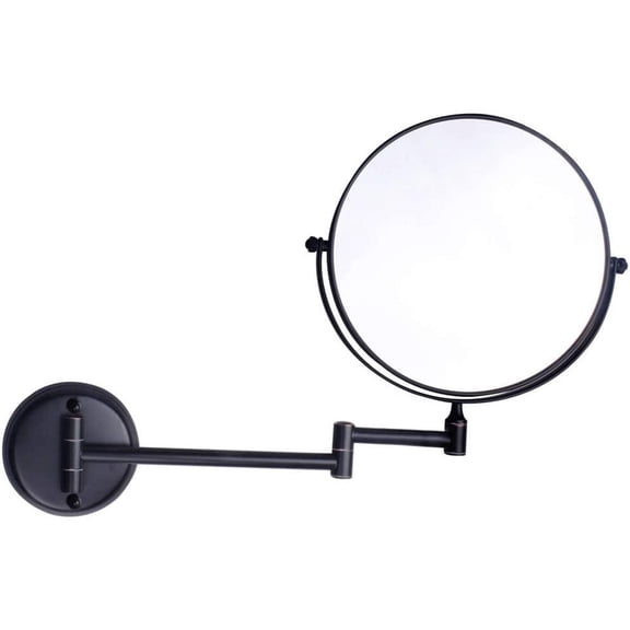 Wall Mirror, Wall-Mounted Makeup Mirror,8 inch Brass Round Double Sided Magnifying Shaving Mirror,Bathroom Adjustable Extendable 360ยฐSwivel Vanity Mirror
