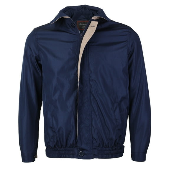 Men's Microfiber Golf Sport Water Resistant Zip Up Windbreaker Jacket BENNY (Navy / Khaki,4XL)