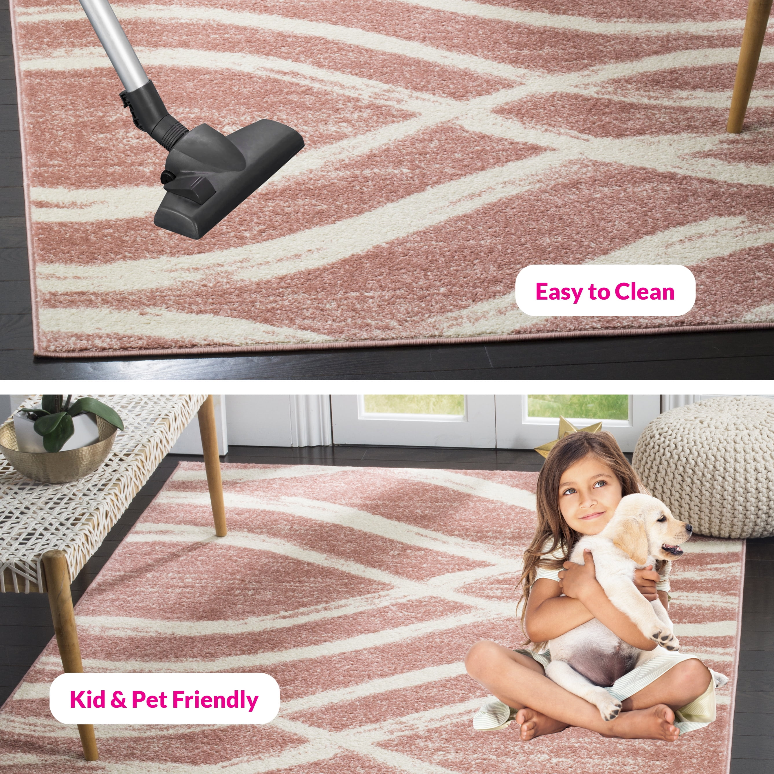 Safavieh Adirondack Isidor Geometric Swirls Area Rug, Rose/Cream, 8' x 10'