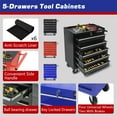 thumbnail image 3 of Aukfa Tool Chest, 5-Drawer Steel Rolling Tool Box on Wheels for Workshop Garage, Black, 3 of 11