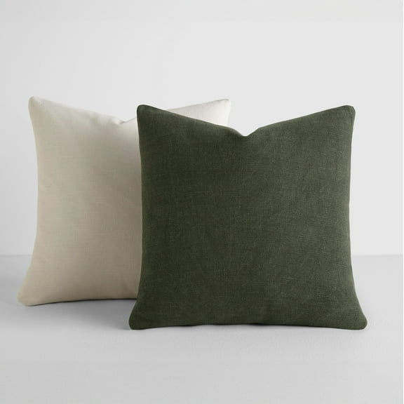 2-Pack Cotton Slub Decor Throw Pillows in Solids by Comfort Canopy