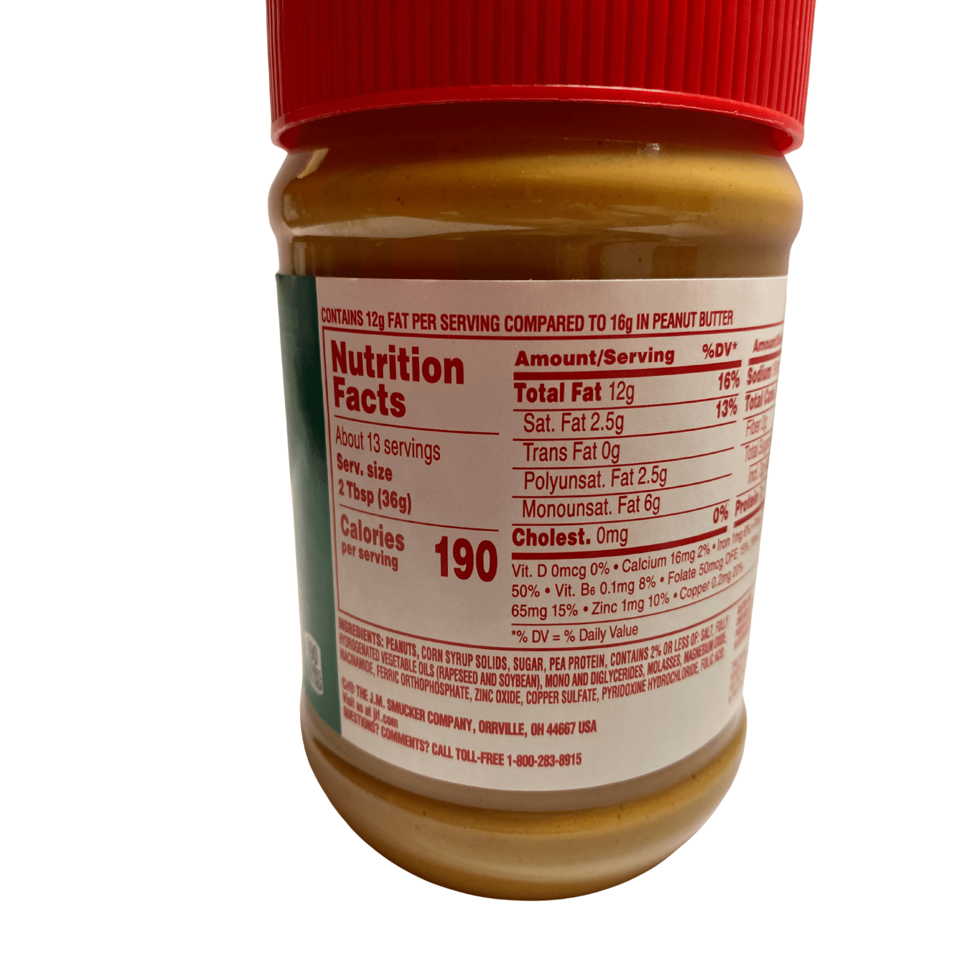 (2 pack) Jif Reduced Fat Creamy Peanut Butter Spread, 16 oz