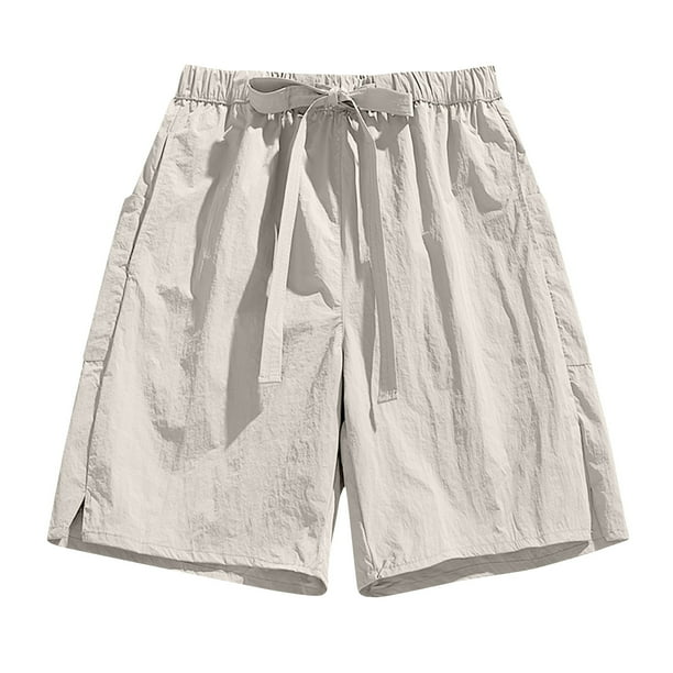 pstuiky Pantalones cortos para hombre, Pantalones cortos de verano para hombre, informales y cómodos, con bolsillo y cintura elástica y cordón ajustable. Pantalones cortos de baloncesto