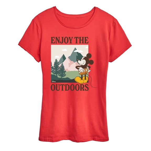 Disney - Enjoy The Outdoors Mickey - Women's Short Sleeve Graphic T-Shirt