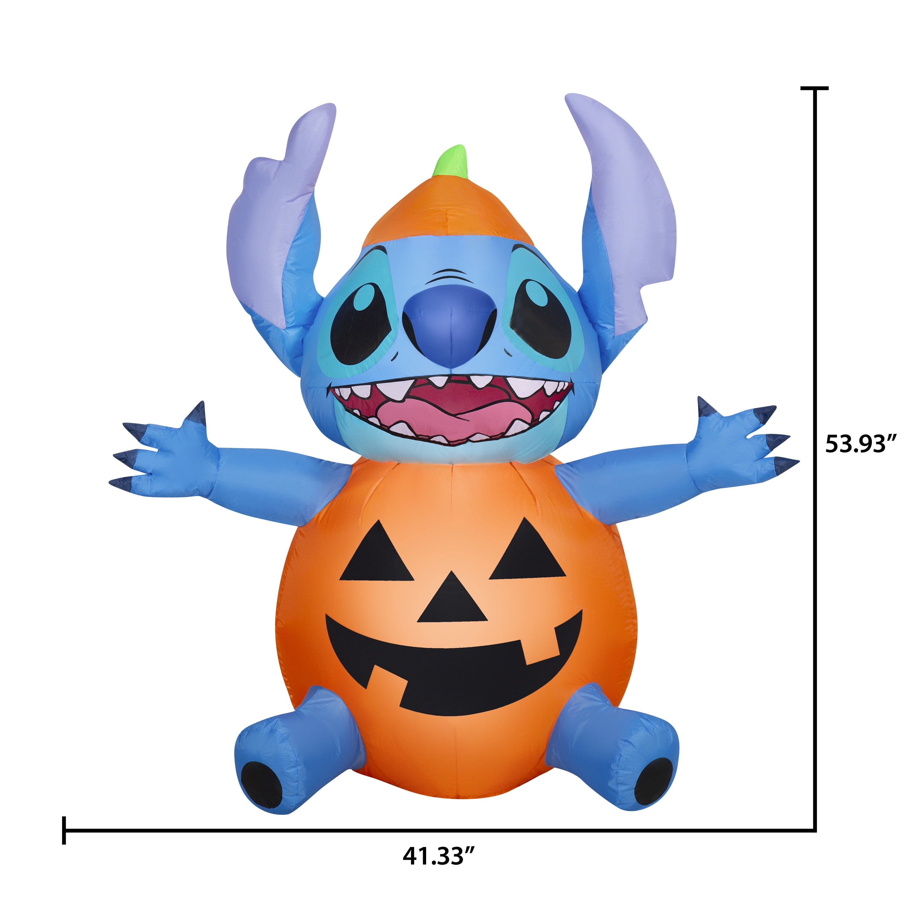 Airblown Halloween Yard Inflatables Light Stitch in Pumpkin Costume Disney, 4.5 ft