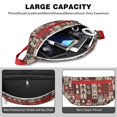 thumbnail image 4 of Fanny Pack Red Christmas Collage Pattern Waist Pack Bag,Running Cross Bag,Waterproof Large Fanny Packs for Women Men for Travel Running Hiking Cycling, 4 of 6
