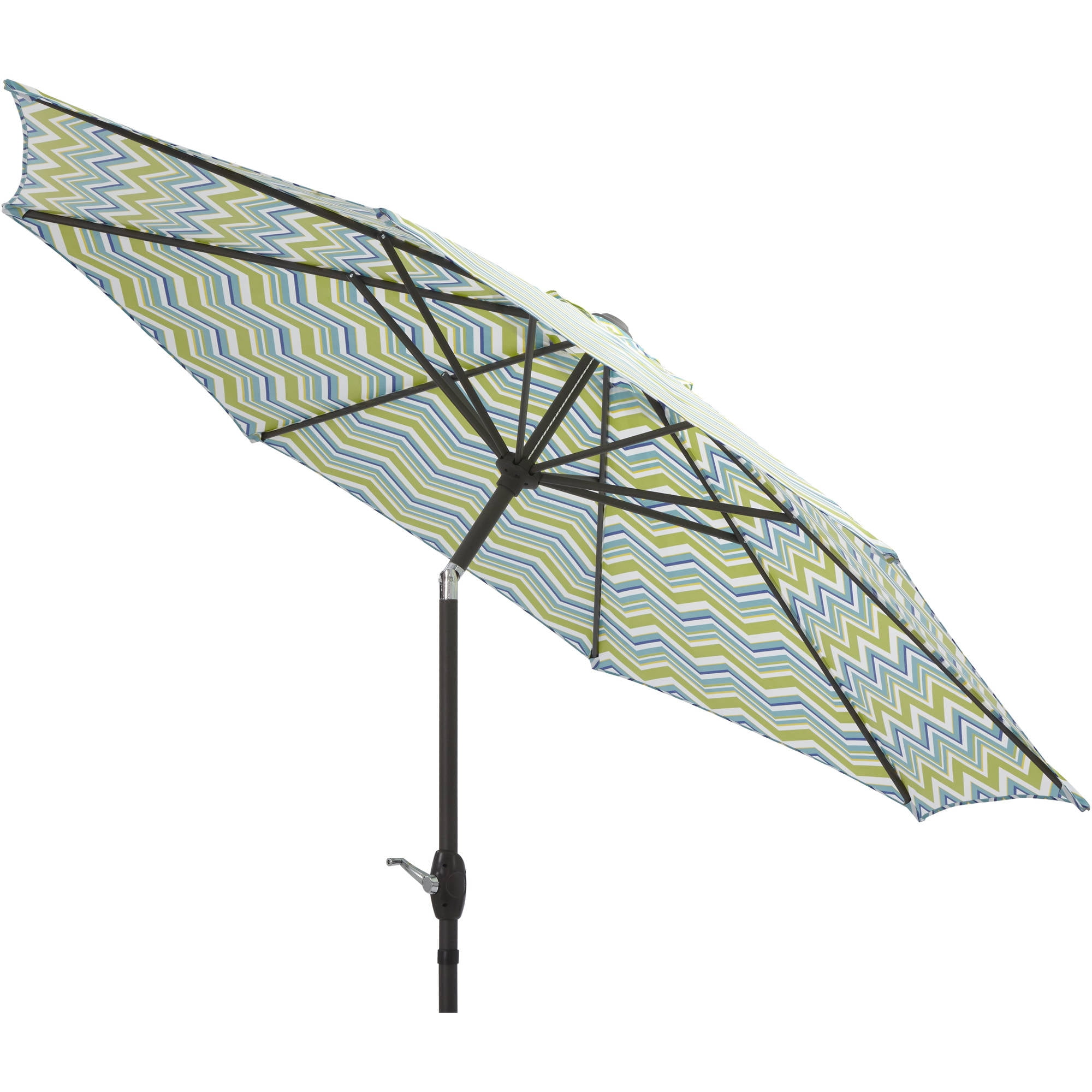 Mainstays 9' Market Umbrella, Miranda Chevron with Brown Frame by