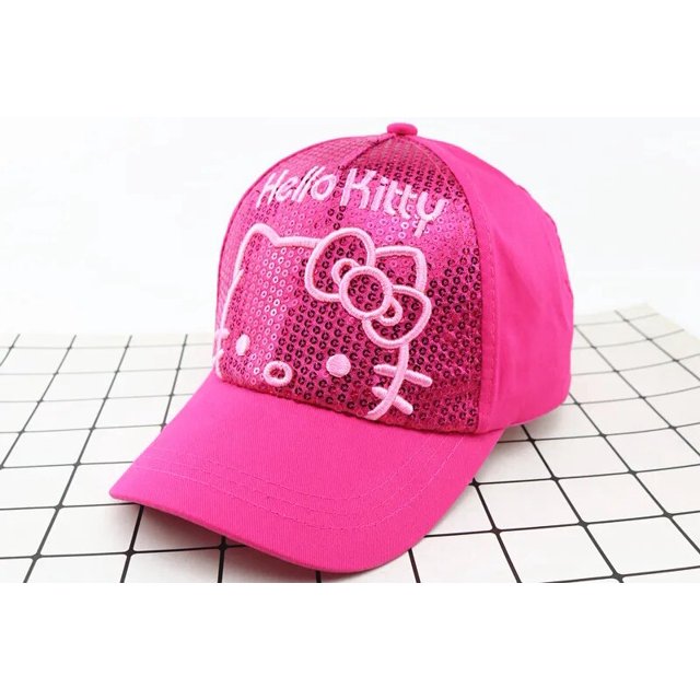 Sombrero de Hello Kitty para niños, gorra de béisbol con visera, protección solar Sanrio, sección delgada de verano LIUWENJING unisex