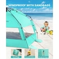 thumbnail image 2 of OutdoorMaster Beach Tent with Blackout Shelter Technology, Portable Sun Shade Shelter 4 Person, Pop Up Beach Tents with UPF 50+ UV Protection, 9.5mm Thick Pole, 3 Ventilating Mesh Windows, 2 of 10
