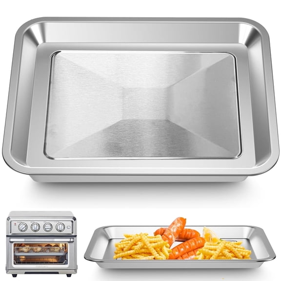 GCQ Toaster Oven Replacement Tray for Cuisinart TOA-26 TOA-28 AFR-25 Air Fryer Convection Oven, 10.7 x 9.8 Inch Air Fryer Grill Pan Toaster Oven Accessories