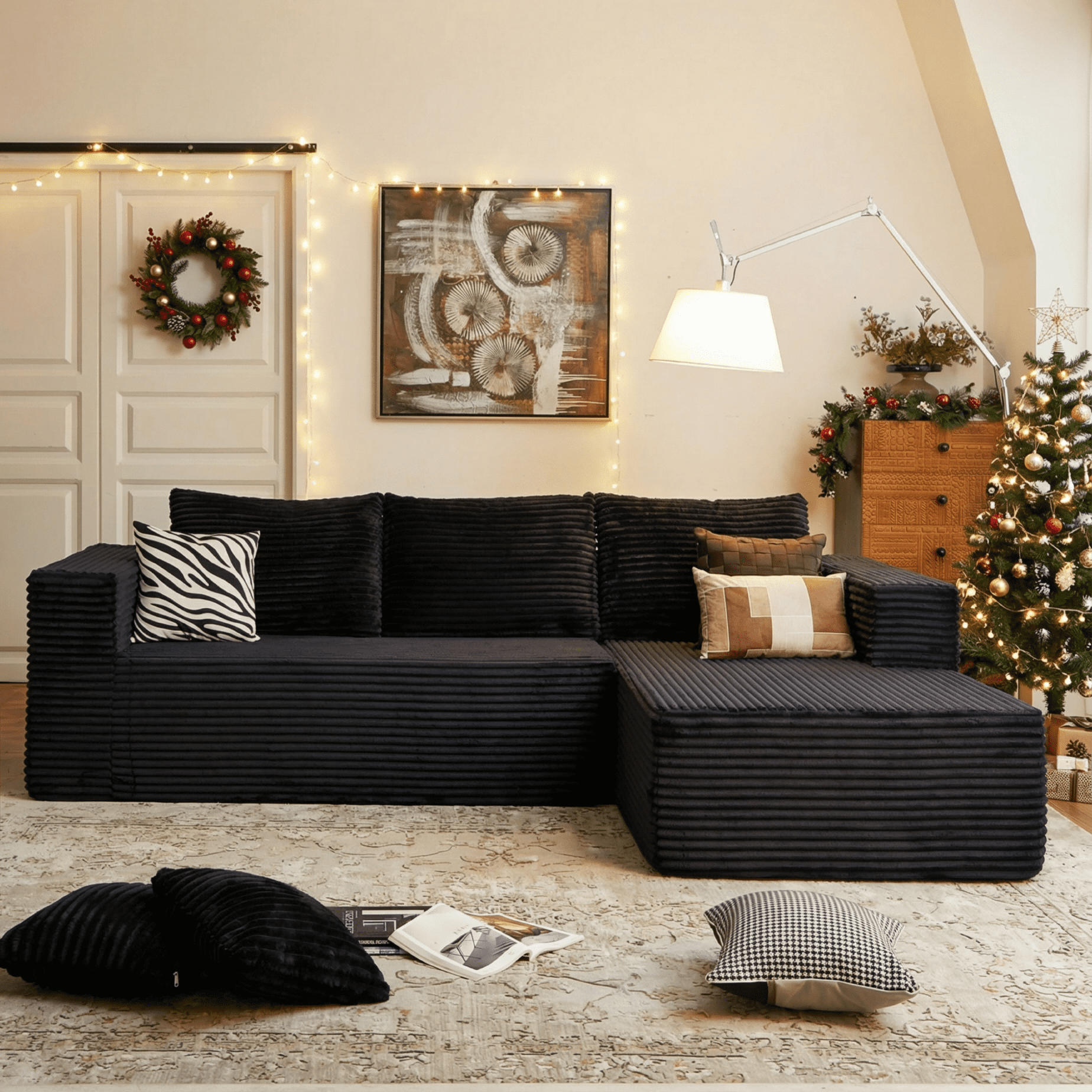Ktaxon U-Shaped Sectional Sofa, 111