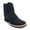Black, variant on Kids Python Print Leather Ankle Boots, Square Toe Zipper Boys Western Boot