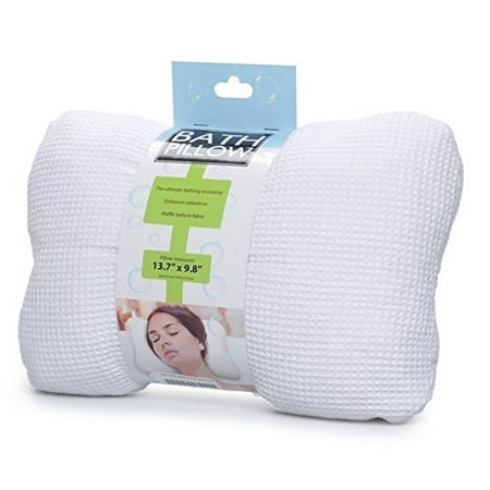 Luxurious Soft Cloth Bath Pillow with Suction Cups, Quick Drying Mesh Soft & Steady Ergonomic Bathtub Cushion for Neck, Head & Shoulders With Quilted Air Mesh for Breathable Comfort Ultimate