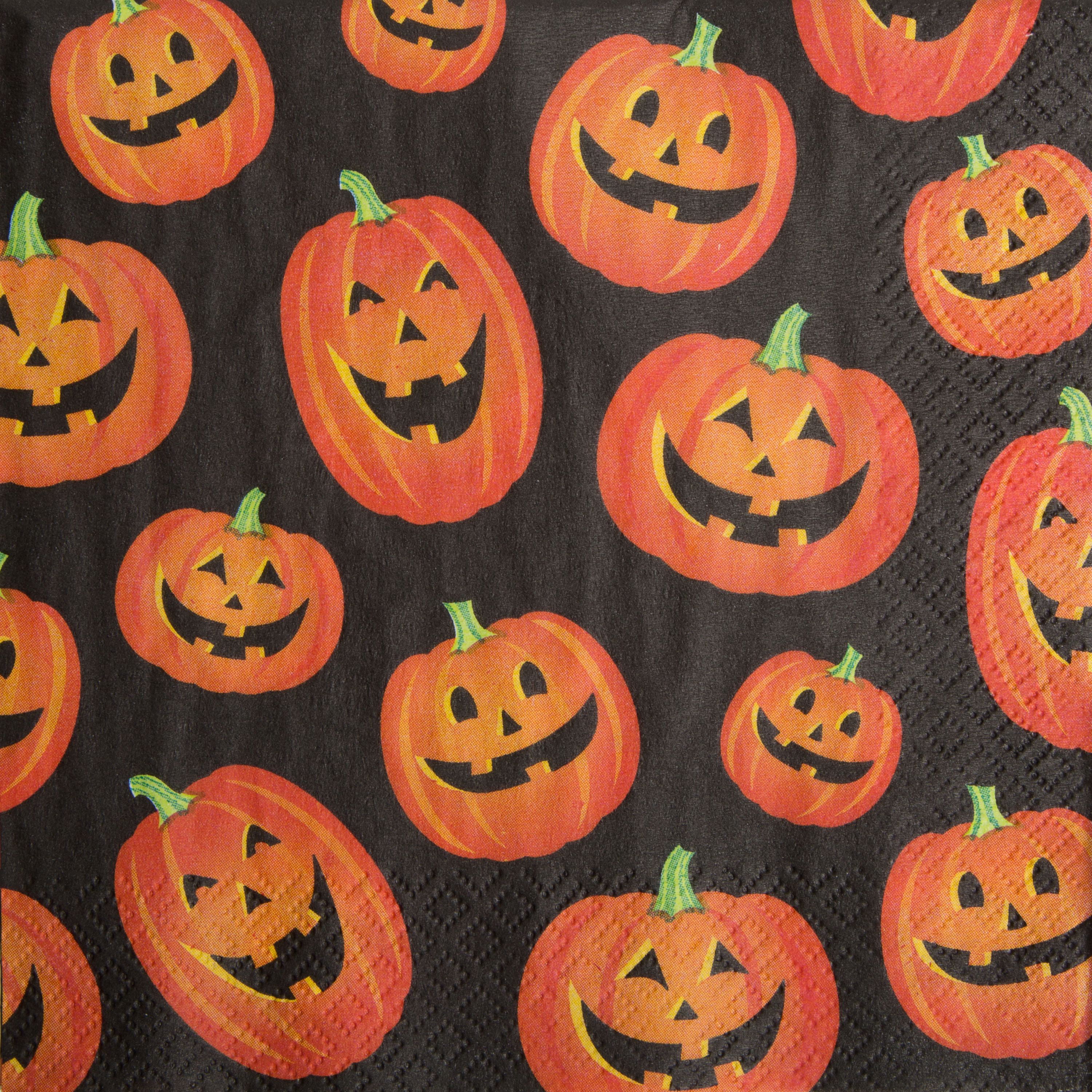 Details about   Halloween Lunch Napkins Pumpkin Toss Jack-o-Lantern 2 Ply 45 Pieces.