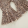 thumbnail image 5 of Toddler Baby Girl Halloween Clothes Long Sleeve Pumpkin Sweatshirt Tops Leopard Bell Bottom Pants Set Fall Winter Outfits, 5 of 8