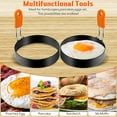 thumbnail image 4 of TACYKIBD 6 Pcs Professional Egg Ring Pancake Ring Set Stainless Steel Fried Egg Ring Griddle Pancake Shapers with Orange Silicone Handle for Breakfast Omelette Sandwich (4, 6 Inch), 4 of 6