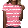 thumbnail image 1 of Blouses pour Femmes Chandail Décontracté Imprimé Col Rond Manches Courtes, 1 of 4