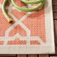 thumbnail image 2 of SAFAVIEH Courtyard Carol Geometric Indoor/Outdoor Area Rug, 5'3" x 5'3" Round, Terracotta/Beige, 2 of 10