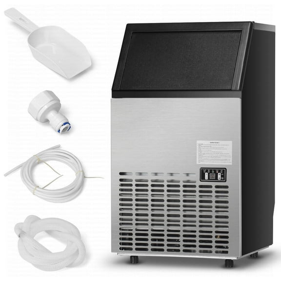 Costway Built-In Stainless Steel Commercial 110Lbs/24H Ice Maker Portable Ice Machine
