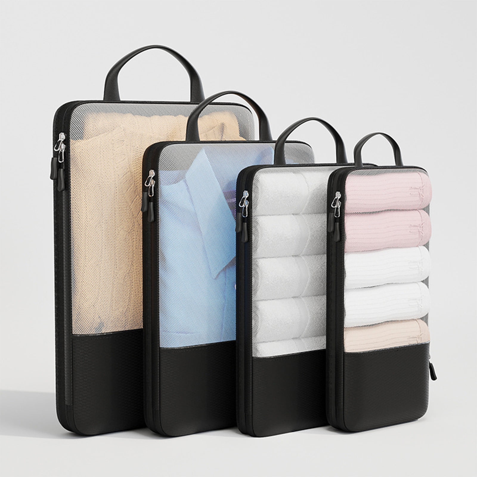 Travel Compression Packing Cubes,Space-Saving Luggage Organizers,Nylon Storage Bags,Clothes Packing Organizers,Travel Accessories,Reduce Luggage Wrinkles,Compact Travel Storage