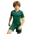 thumbnail image 3 of WAYUTE Boys Children's Football Uniform Set Quick Drying Sports Soccer Shirt for Kids Stretchy Short Sleeve Suit Casual Outfit Sets, 3 of 6