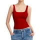thumbnail image 1 of Camiseta sin mangas y cuello redondo para mujer - Top básico ajustado de punto acanalado - Ropa informal elástica de poliéster, 1 of 4