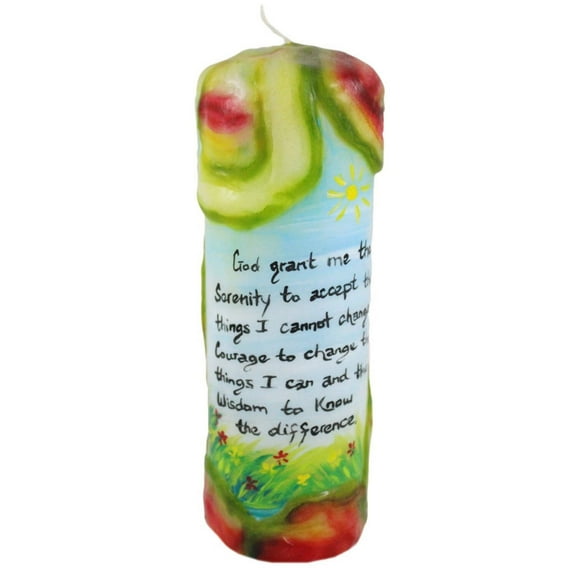 Quote Pillar Candle - "God, grant me the serenity to accept things that I cannot change, courage to change the things i can, and the wisdom to know the difference" Serenity Prayer