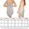 thumbnail image 2 of Vestidos Cortos Mini vestido con flecos correa de espagueti mujer tirantes mujer verano (plata L) Ygjytge para Mujer Plata T L, 2 of 6