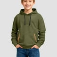 thumbnail image 2 of Ulanda Boys 2pc Sweatshirts Long Sleeve Fleece Hoodie with Pant Thick Fashion Plain Hooded Pullover for Teens Kids Clothes (Army Green, 5-6 Years), 2 of 5