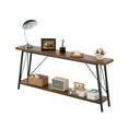 thumbnail image 1 of VEVOR Mesa de consola estrecha para sofá , mesa de sofá de 70,9 pulgadas, mesa de entrada larga de 2 niveles y mesa de pasillo estrecha, mesa de sofá estrecha con marco de metal, 1 of 9