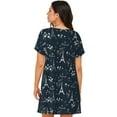 thumbnail image 5 of Ratiio Romantic Eiffel Tower Print Women's Short-sleeved Nightdress - Casual A-line Sleeveless Sleepwear Dress for Summer, Comfortable and Breathable, 5 of 8