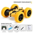 thumbnail image 5 of Yellow Yellow Rechargeable Double Sided Stunt Car 360 Degree Rotating Tumbling Rc Vehicle With Led Lights Remote Toy, 5 of 7