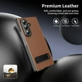 thumbnail image 6 of ELEHOLD Case for Samsung Galaxy Z Fold 7, Lightweight Non-Slip Slim Faux Leather Kickstand Shock-Absorbent Anti-Scratch Protective Case Cover for Samsung Galaxy Z Fold 7,Brown, 6 of 12