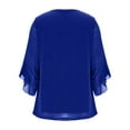 thumbnail image 5 of Sparkly Tops for Women, Dressy Soft Ruffle 3/4 Sleeve Blouses, Glitte Evening Shirts, 5 of 8
