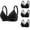 Black, variant on Diufon 4 Pack Wireless Comfortable Bra for Women Everyday Seamless V Neck Bras Ladies Support Push Up Bralettes