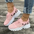 thumbnail image 2 of Chaussures de Marche Épaisses Léopard pour Femmes, Confortables, en Maille, Mousse à Mémoire, Entraînement, Tennis, Course, Espadrilles, 2 of 4