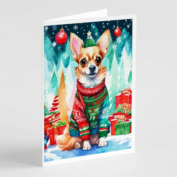 Chihuahua Christmas Greeting Cards Pack of 8 7 in x 5 in