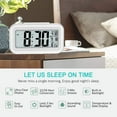 Digital Day Date Alarm Clock with Indoor Temp, Smart Light, Battery ...