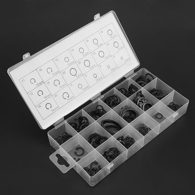 Circlip Assortment,225pcs Internal & External Snap Ring External Circlip Sleek Aesthetic