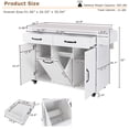 thumbnail image 6 of Aukfa Rolling Kitchen Island Table on Wheels with Drop Leaf & Trash Can, Storage Cabinet, White, 6 of 8