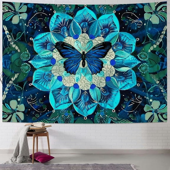 PRATYUS Mandala Tapestry Bohemian Tapestries Gothic Sun and Moon Moth Boho Tapestry Wall hanging Bedding Tapestry Home Decor Painting