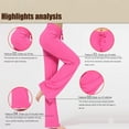 thumbnail image 3 of HUPOM Trouser Pants For Women Cargo Pants Track Pants Low Waist Rise Full Slim Bootcut Hot Pink XL, 3 of 3