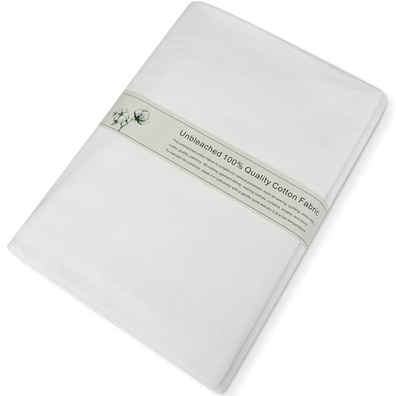 Unbleached 100% Cotton Muslin Fabric - 60 Inches x 1 Yard White Cotton Fabric for Sewing, Draping, Quilting, and Crafts