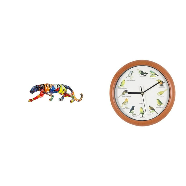 Reloj de pared con forma de pájaro cantor, estatua decorativa con sonido de pájaro, ideal para salas de estar, dormitorios y entradas.