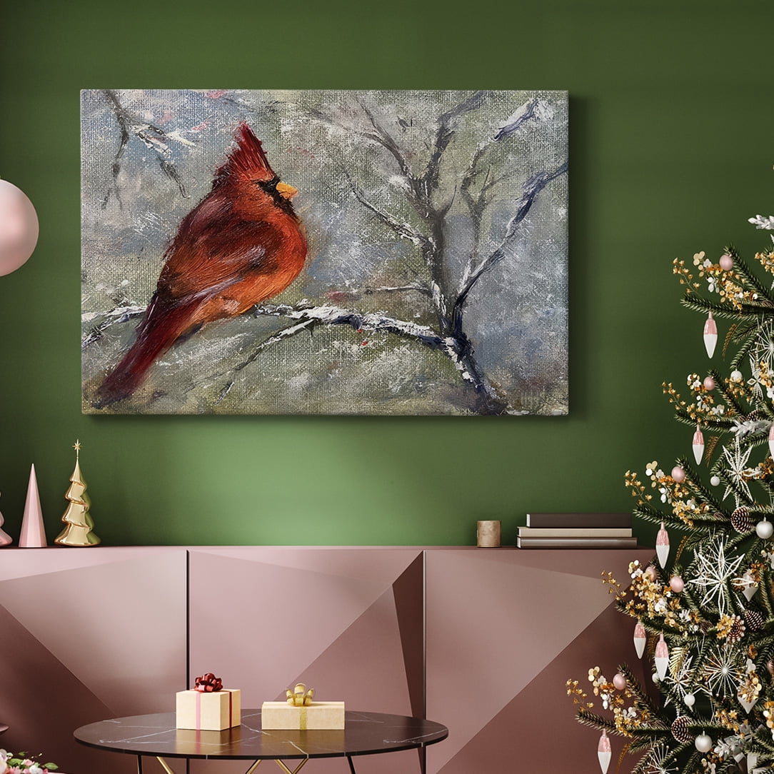 Cardinal in Snow II- Gallery Wrapped Canvas