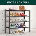 thumbnail image 2 of Smiry Shoe Rack 4 Tier, Stackable Bamboo Shoe Organizer, Shoe Storage for Closet, Entryway and Bedroom, Brown, 2 of 7